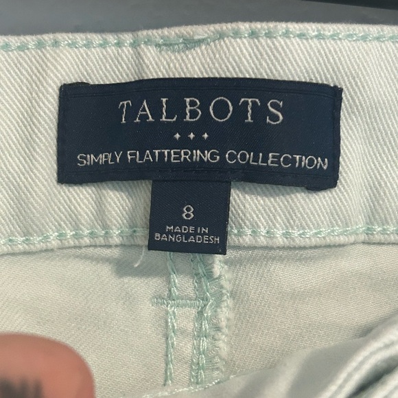 Talbots Green Jean Shorts with Cuffed Hem - Picture 3 of 3